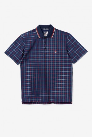 Camisa Polo Fila Brooks Brothers X Fila Windowpane Polo Hombre 606 Knit Check | 201643JZS