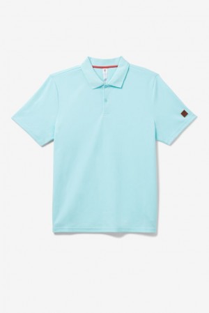 Camisa Polo Fila Cross Court Texture Polo Hombre Azules | 107892KSA