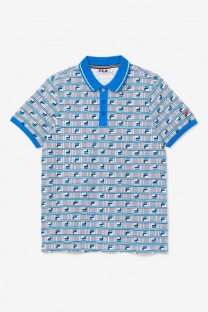 Camisa Polo Fila Gianni Polo Hombre Azules Blancas | 156328PFS