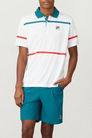 Camisa Polo Fila Legend Polo Hombre Wht/Paci/Cred | 905463EXA