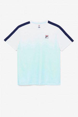 Camisa Polo Fila Legends Ombre Crew Hombre Blancas Azul Marino | 396521EOX