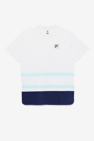 Camisa Polo Fila Legends Rally Crew Hombre Blancas Azul Marino | 273015OGN