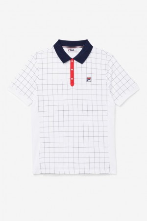 Camisa Polo Fila Nile Polo Hombre Blancas Rojas | 893627NIA