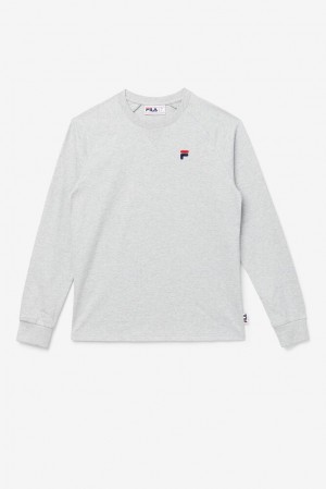 Camisas Fila Flynn Long Sleeve Tee Unisex Gris Claro | 349078HOJ