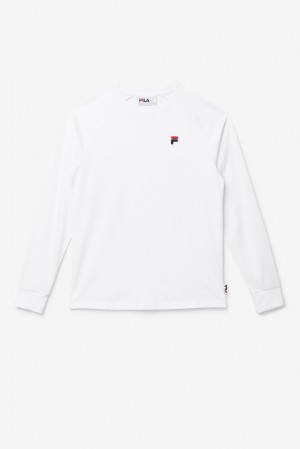 Camisas Fila Flynn Long Sleeve Tee Unisex Blancas | 608427BYE