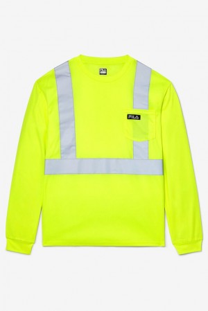 Camisas Fila High Visibility Long Sleeve Work Shirt Unisex Amarillo | 928603SQC