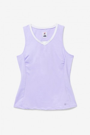 Camiseta Tirantes Fila Back Court Full Coverage Tank Mujer Moradas Blancas | 670128UVD