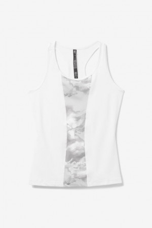 Camiseta Tirantes Fila Deuce Court Racerback Tank Mujer Wht/Multiprt | 426875LHE