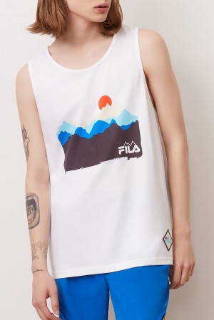 Camiseta Tirantes Fila Horizon Tank Hombre Blancas | 153984AGB