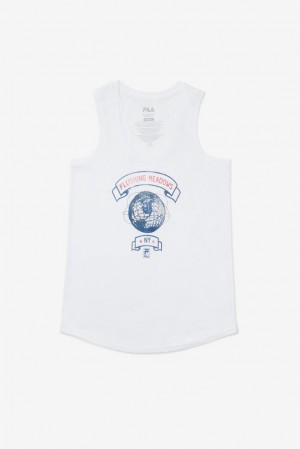 Camiseta Tirantes Fila Nyc Globe Tank Mujer Blancas | 698537FJW