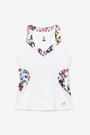 Camiseta Tirantes Fila Pickleball Halter Tank Mujer Multicolor Blancas | 439258FHV