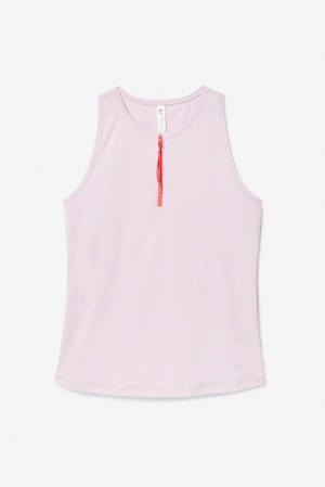 Camiseta Tirantes Fila Tie Breaker Front-zip Full Coverage Tank Mujer Lavanda Rojas | 824916SPH