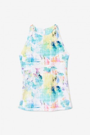 Camiseta Tirantes Fila Tie Breaker Tie Dye Racerback Tank Mujer Blancas | 501394ZAO