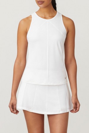 Camiseta Tirantes Fila White Line Full Coverage Tank Mujer Blancas | 782369PZT