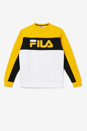 Chandals Fila Lesner Fleece Crew Hombre 755 Gfus/Blk/Wht | 580237ZRL