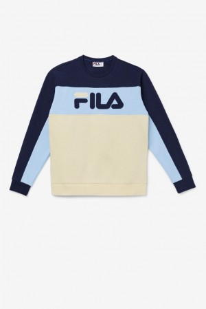 Chandals Fila Lesner Fleece Crew Hombre 413 Peac/Bsand/Pblu | 123604EYZ