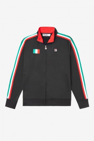 Chaqueta de Chandal Fila Italy Track Jacket Unisex Negras Rojas | 982153DCU