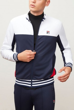 Chaqueta de Chandal Fila Tiebreaker Track Jacket Hombre Wht/Peac/Cred | 147259UZI