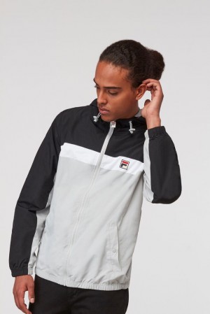 Chaquetas Fila Clipper Wind Jacket Hombre Blk/Hris/Wht | 561923TME