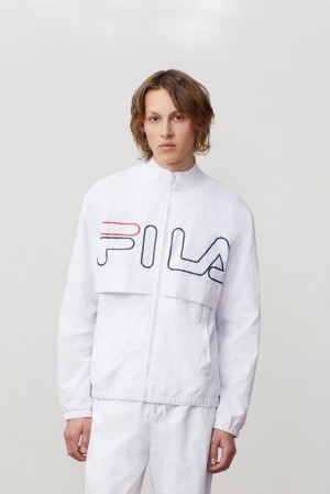 Chaquetas Fila Dani Woven Jacket Hombre Blancas | 614598VAP