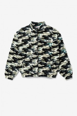 Chaquetas Fila Frantry Camo Jacket Hombre Negras | 104256KHZ