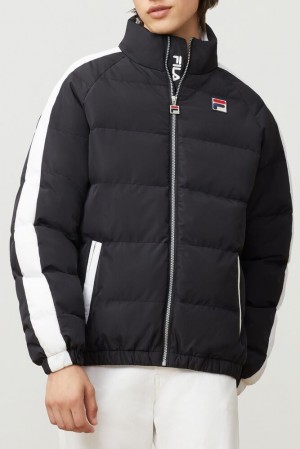 Chaquetas Fila Ledger Puffa Jacket Hombre Blk/Wht | 062371JQB