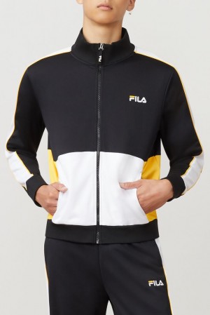 Chaquetas Fila Michele Jacket Hombre Blk/Wht/Gfus | 461528WNH