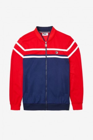 Chaquetas Fila Naso Jacket Hombre Azul Marino Rojas Blancas | 284501SVJ