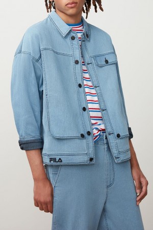 Chaquetas Fila Washington Denim Jacket Hombre Denim | 645219LAX