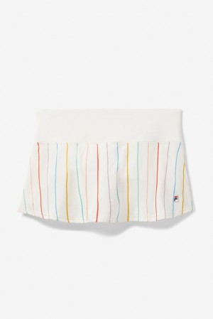 Falda Corta Fila Cross Court Stripe Skort Mujer Blancas | 054912OWM