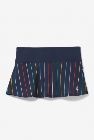 Falda Corta Fila Cross Court Stripe Skort Mujer Indigo | 913065AMX