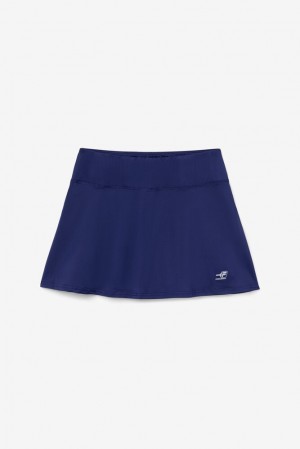 Falda Corta Fila Pickleball Flounce Skort Mujer Azul Marino | 851790QNJ