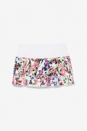 Falda Corta Fila Pickleball Tiered Printed Skort Mujer Multicolor Blancas | 983762ZTD