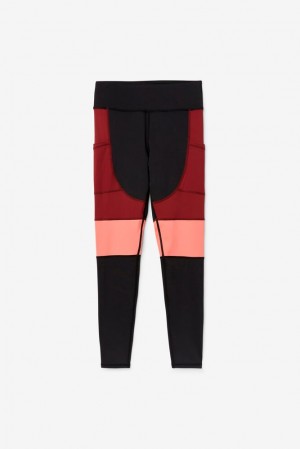 Mallas Para Correr Fila Power Tight Mujer Negras Chocolate Rosas | 864235UGR