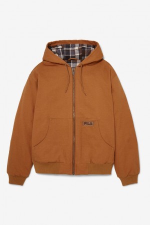 Ropa De Abrigo Fila Hooded Bomber Jacket Unisex 971 Chestnut | 419327EKF