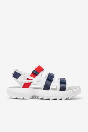 Sandalias Deslizantes Fila Disruptor Sandal Slide Sandals Hombre Blancas Azul Marino Rojas | 670451ANQ