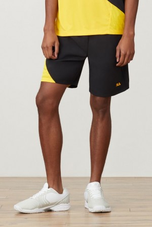 Short Fila Break Point Short Hombre Negras Amarillo | 149375GRZ