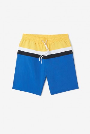 Short Fila Charlie Swim Short Hombre Blancas Limón Azules | 357190VNT