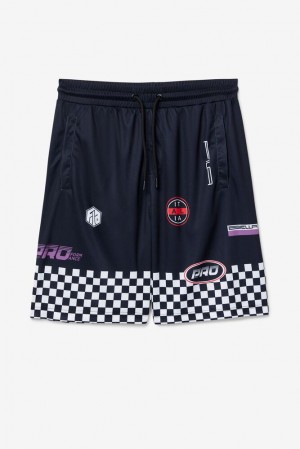 Short Fila Exzone Checkered Shorts Hombre Negras | 340219VYB