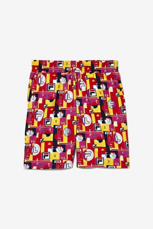 Short Fila Keme Printed Swim Short Hombre Negras | 170685ICO