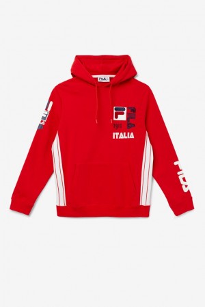 Sudadera con Capucha Fila Anders Hoodie Hombre Rojas Blancas | 075381VUM