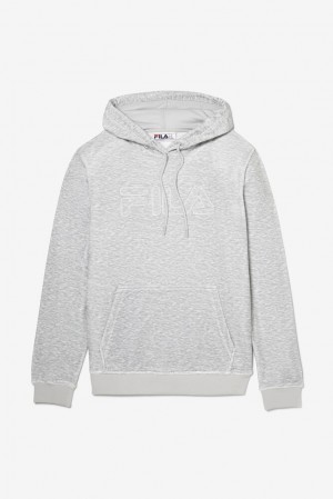 Sudadera con Capucha Fila Asher Velour Hoodie Hombre Gris Claro | 652910BTD