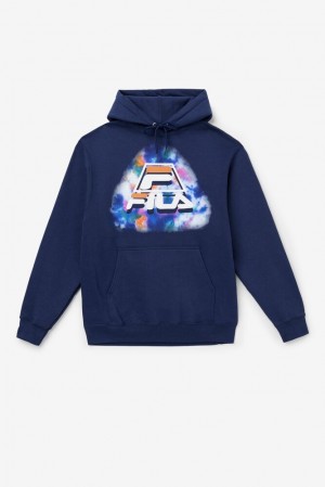 Sudadera con Capucha Fila Dracen Tie Dye Hoodie Hombre Azules | 247650COM