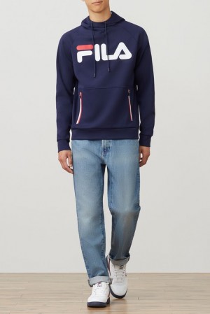 Sudadera con Capucha Fila Ezra Hoodie Hombre Peac/Wht/Cred | 728650EGP