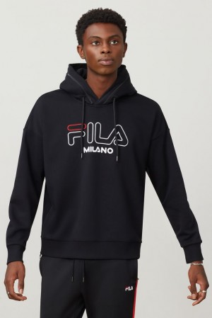 Sudadera con Capucha Fila Fila Milano French Terry Hoodie Hombre Negras | 273865VGJ