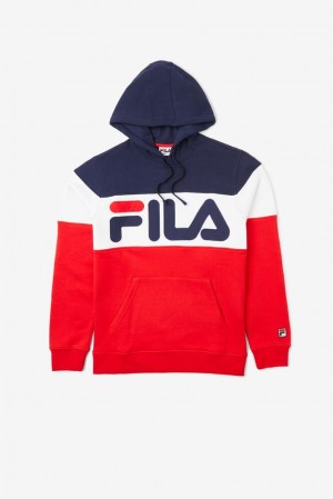 Sudadera con Capucha Fila Flamino Hoodie Hombre Navy/Cred/Wht | 923170RJM