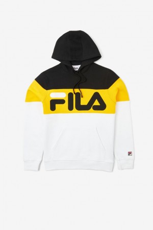 Sudadera con Capucha Fila Flamino Hoodie Hombre Blk/Gfus/Wht | 935268MEH