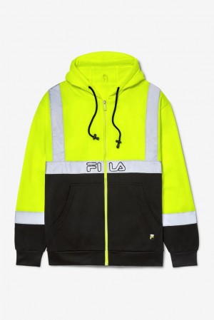 Sudadera con Capucha Fila High Visibility Long Sleeve Work Hoodie Unisex Amarillo | 687203PCW