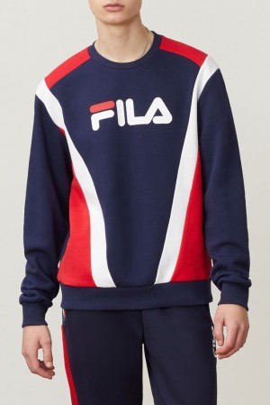 Sudadera con Capucha Fila Juda Crew Hombre Peac/Cred/Wht | 342796GFL