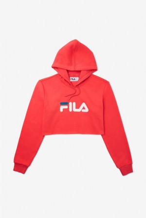 Sudadera con Capucha Fila Lalage Cropped Hoodie Mujer Blancas Azules | 908514FLS